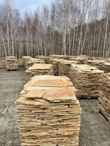 Плитняк златолит жёлтый для фасада 1,5-3 см купить в Улан-Удэ