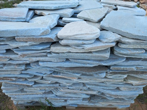 Плитняк златолит зелёный галтованный для цоколя купить в Улан-Удэ